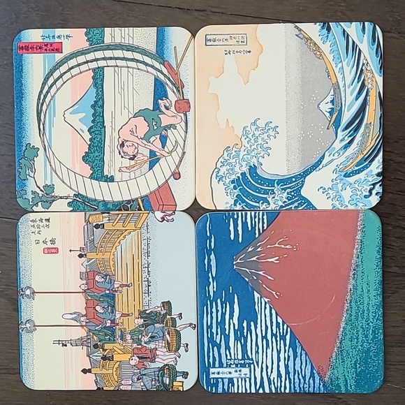 Japanese print coaster set of 12 - Picture 5 of 6